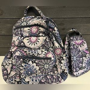 Vera Bradley large backpack and lunch bag